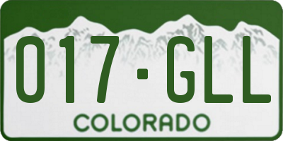 CO license plate 017GLL