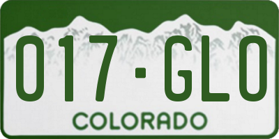 CO license plate 017GLO