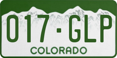 CO license plate 017GLP