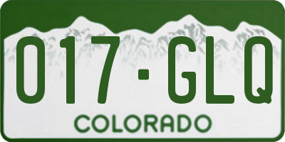 CO license plate 017GLQ