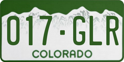 CO license plate 017GLR