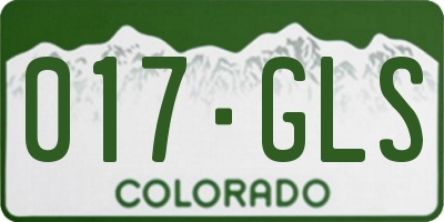 CO license plate 017GLS