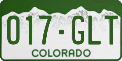 CO license plate 017GLT