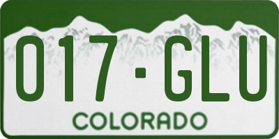 CO license plate 017GLU