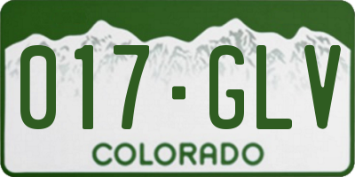 CO license plate 017GLV