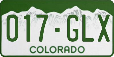CO license plate 017GLX