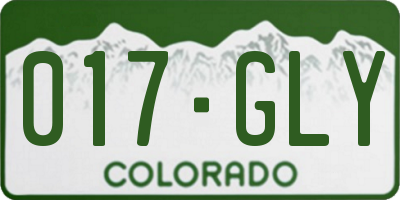 CO license plate 017GLY