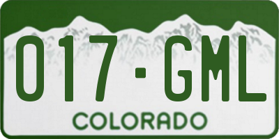 CO license plate 017GML