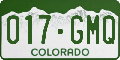 CO license plate 017GMQ