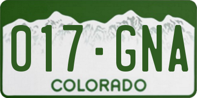 CO license plate 017GNA
