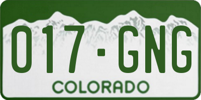 CO license plate 017GNG