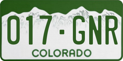 CO license plate 017GNR