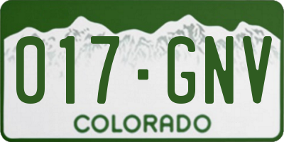 CO license plate 017GNV