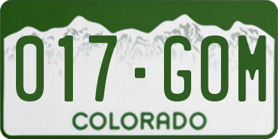 CO license plate 017GOM