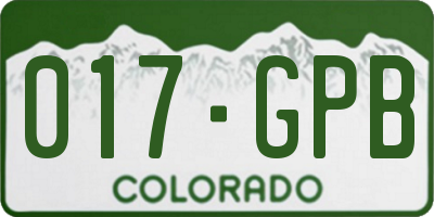 CO license plate 017GPB