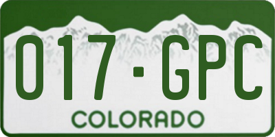 CO license plate 017GPC