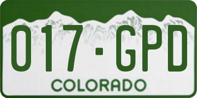 CO license plate 017GPD