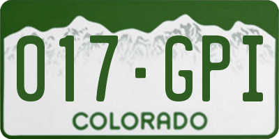 CO license plate 017GPI