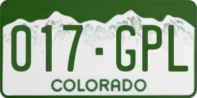 CO license plate 017GPL