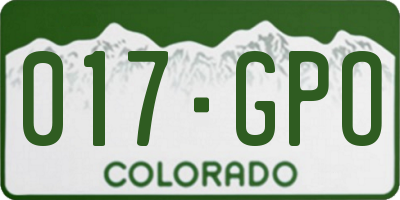 CO license plate 017GPO