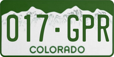 CO license plate 017GPR