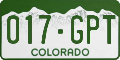 CO license plate 017GPT