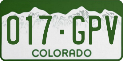 CO license plate 017GPV