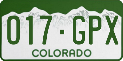 CO license plate 017GPX