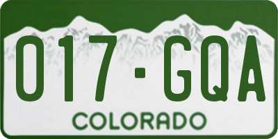 CO license plate 017GQA