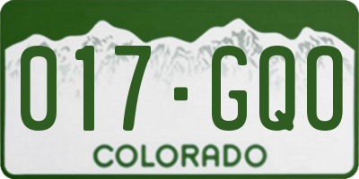 CO license plate 017GQO