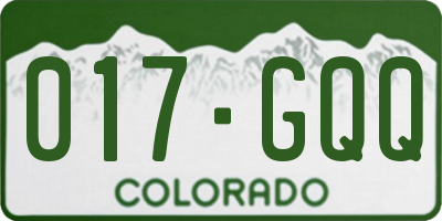 CO license plate 017GQQ
