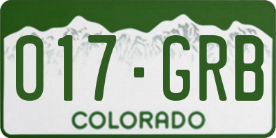 CO license plate 017GRB