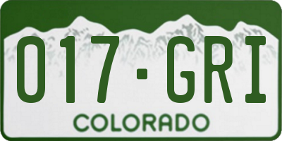 CO license plate 017GRI