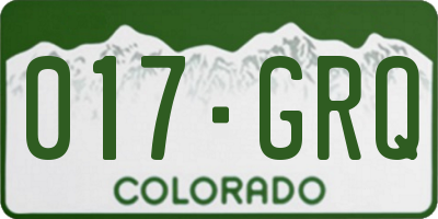 CO license plate 017GRQ
