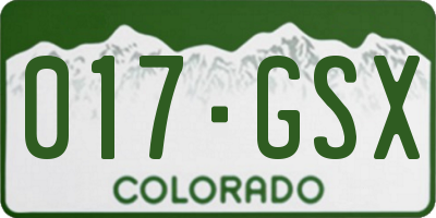 CO license plate 017GSX
