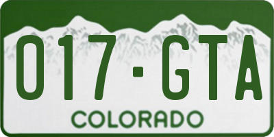 CO license plate 017GTA