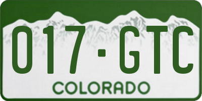 CO license plate 017GTC