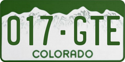 CO license plate 017GTE