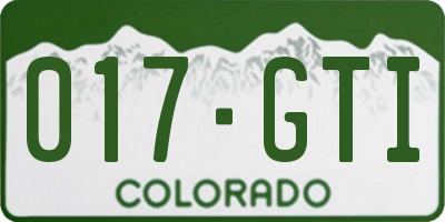 CO license plate 017GTI