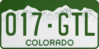 CO license plate 017GTL