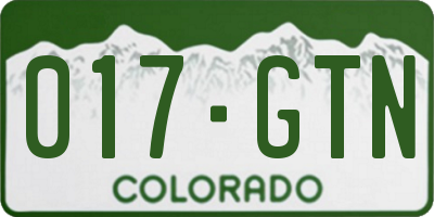 CO license plate 017GTN