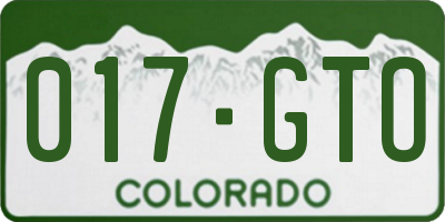 CO license plate 017GTO