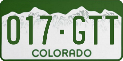 CO license plate 017GTT