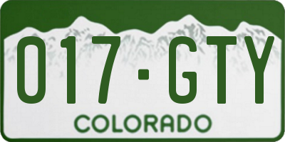CO license plate 017GTY