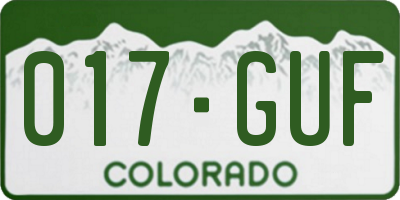 CO license plate 017GUF