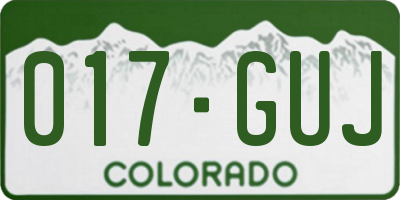 CO license plate 017GUJ
