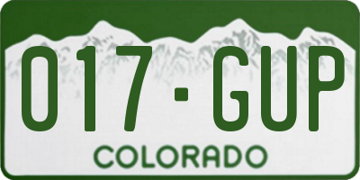 CO license plate 017GUP