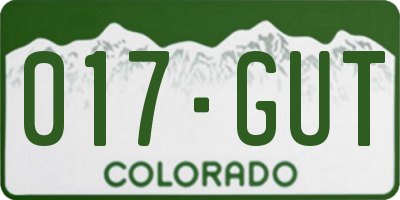 CO license plate 017GUT