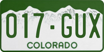 CO license plate 017GUX