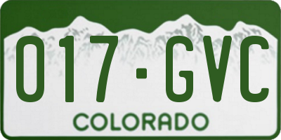 CO license plate 017GVC